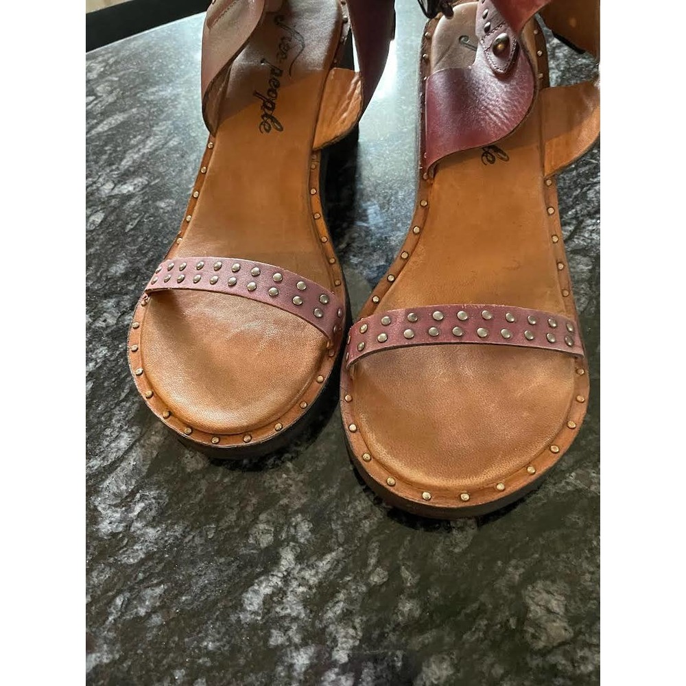Free People Happiness Heeled Sandals Leather NEW - Picture 5 of 6